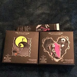 Makeup Revolution The Nightmare Before Christmas Highlighter & Gloss lot x3
